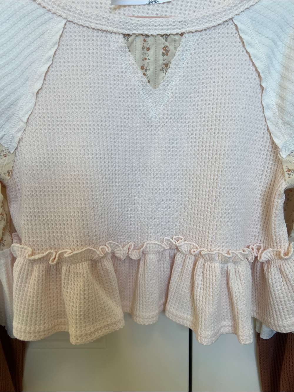 Altar’d State Ruffle-Hem Mixed-Media Top - Picture 6 of 11